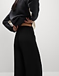 Crepe Elasticated Waist Wide Leg Trousers