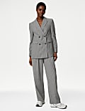 Pinstripe Wide Leg Trousers with Wool