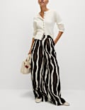Printed Wide Leg Trousers