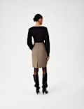 Tweed Herringbone Knee Length Tulip Skirt