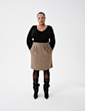 Tweed Herringbone Knee Length Tulip Skirt