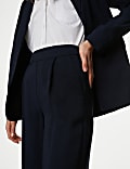 Pleat Front Wide Leg Trousers