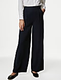 Pleat Front Wide Leg Trousers