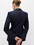 Straight Single Breasted Satin Trim Blazer