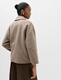 Faux Fur Trim Short Coat