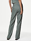 Linen Rich Pleat Front Straight Leg Trousers