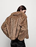 Faux Fur Collared Short Coat