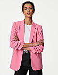 Ruched Sleeve Blazer