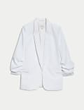 Ruched Sleeve Blazer