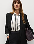 Ruched Sleeve Blazer