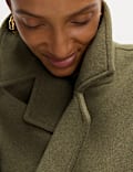 Wool Blend Double Breasted Coat