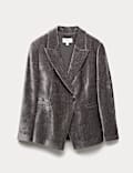 Velvet Mottled Single Breasted Blazer