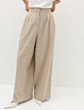 Multi Pleat Wide Leg Trousers