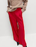 Pleat Front Straight Leg Trousers