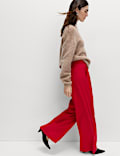 Pleat Front Straight Leg Trousers