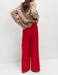 Pleat Front Straight Leg Trousers