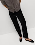 Cotton Rich Velvet Straight Leg Trousers