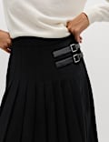 Pleated Side Split Maxi Skirt