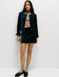 Cotton Rich Velvet Mini A-Line Skirt