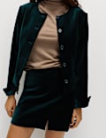 Cotton Rich Velvet Mini A-Line Skirt