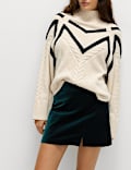 Cotton Rich Velvet Mini A-Line Skirt