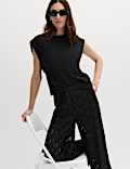 Lace Wide Leg Trousers