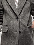 Textured Blazer Coat With Wool