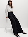 Pleated Wide Leg Trousers