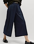 Woven Pleated Wide Leg Culottes