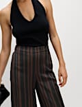 Stripe Plisse Palazzo Trousers
