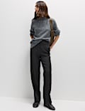 Straight Leg Trousers with Stretch