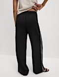 Woven Side Stripe Wide Leg Trousers