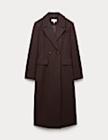 Waisted Double Breasted Longline Tailored Coat