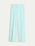 Single Pleat Wide Leg Trousers