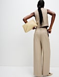 Single Pleat Wide Leg Trousers