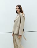 Belted Double Breasted Short Trench Coat