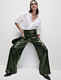Sequin Wide Leg Trousers