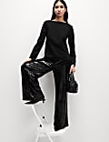 Sequin Wide Leg Trousers