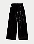 Sequin Wide Leg Trousers