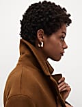 Wool Blend Belted Single Breasted Longline Wrap Coat