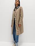 Checked Collared Car Coat