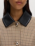 Checked Collared Car Coat