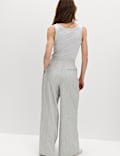 Pleat Front Wide Leg Palazzo Trousers