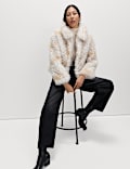Snow Leopard Faux Fur Short Jacket