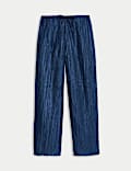 Lyocell Rich Crinkle Wide Leg Trousers
