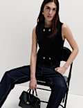 Velvet Cotton Rich Double Breasted Waistcoat