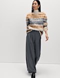 Flannel Wide Leg Trousers