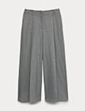Flannel Wide Leg Trousers
