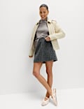 Brushed Pinstripe Mini A-Line Skirt