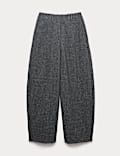 Metallic Lurex Barrel Leg Trousers